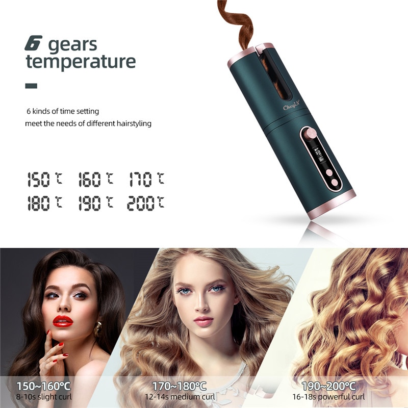 2000W Low Noise Hair Dryer Mini Flat Iron Hair Straightener Unbound Automatic Hair Curler Rechargeable Curling Iron Roller Waver